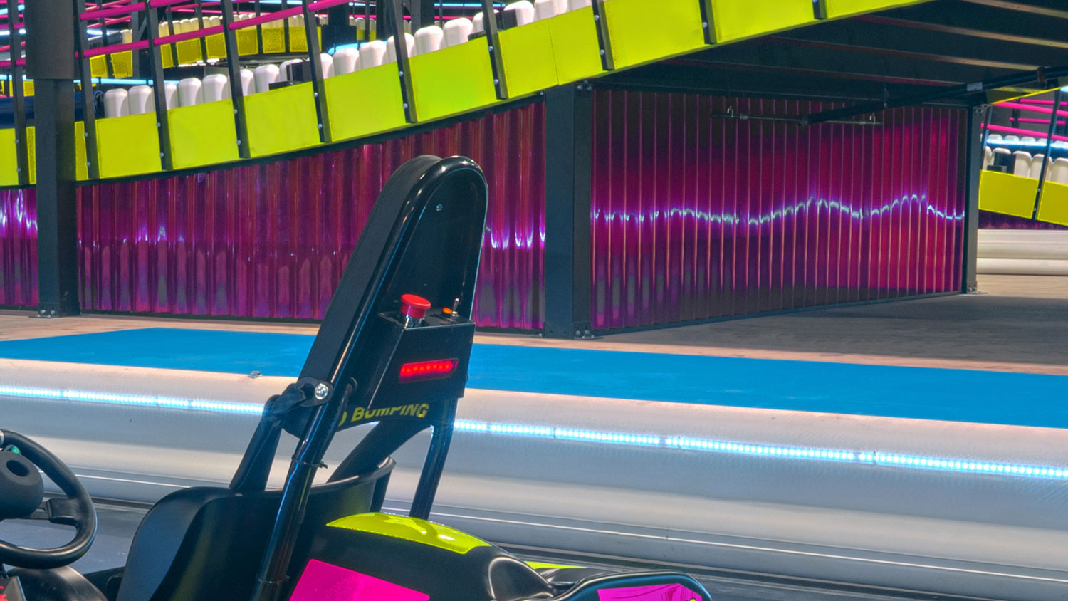 Functional space created beneath a karting track ramp