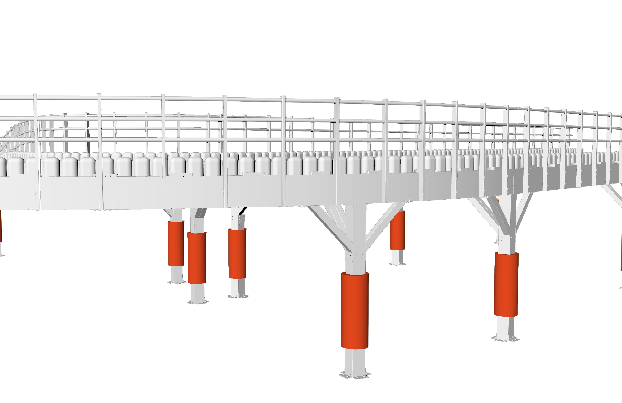 3D render highlighting the karting track accessories
